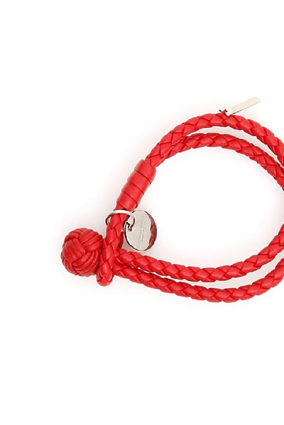 Shop Bottega Veneta Intrecciato Nappa Bracelet In Red