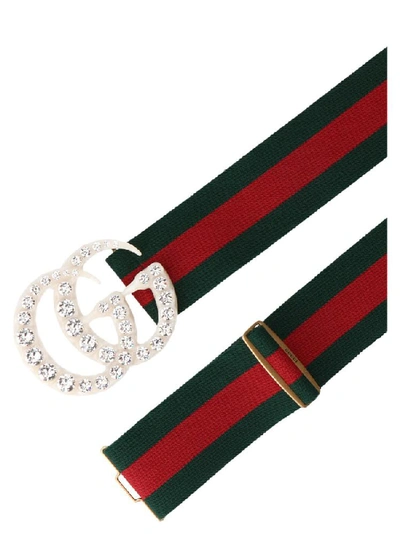 Shop Gucci Double G Embellished Belt In Multi