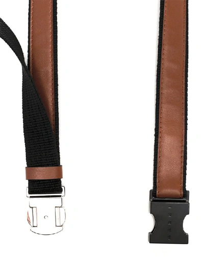 Shop Marni Two Tone Buckle Belt In Black