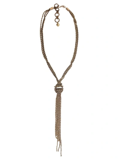 Shop Lanvin Knotted Necklace In Gold