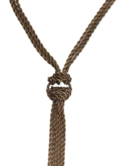 Shop Lanvin Knotted Necklace In Gold