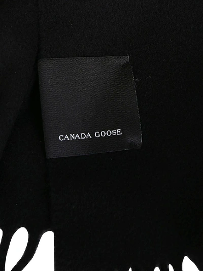 Shop Canada Goose Fringed Scarf In Black