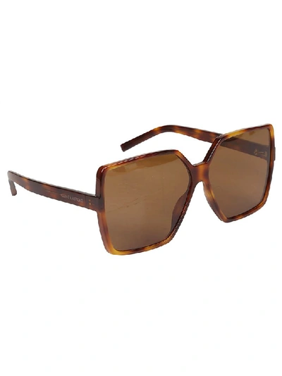 Shop Saint Laurent Eyewear Square Sunglasses In Brown