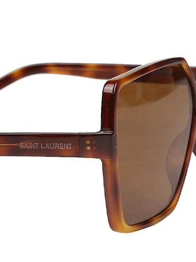 Shop Saint Laurent Eyewear Square Sunglasses In Brown