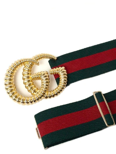 Shop Gucci Web Logo Belt In Multi