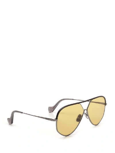 Shop Loewe Aviator Sunglasses In Yellow