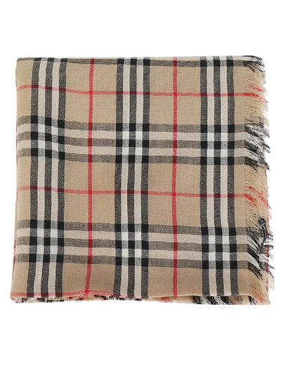 Shop Burberry Lightweight Vintage Check Scarf In Beige