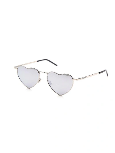 Shop Saint Laurent Eyewear Heart Shaped Sunglasses In Grey