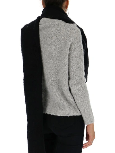 Shop Rick Owens Long Knitted Scarf In Black
