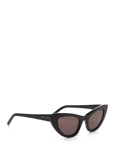 Shop Saint Laurent Eyewear Cat Eye Frame Sunglasses In Black