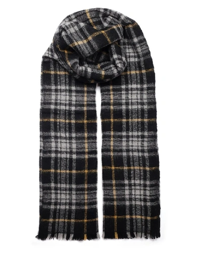 Shop Isabel Marant Suzanne Check Scarf In Black