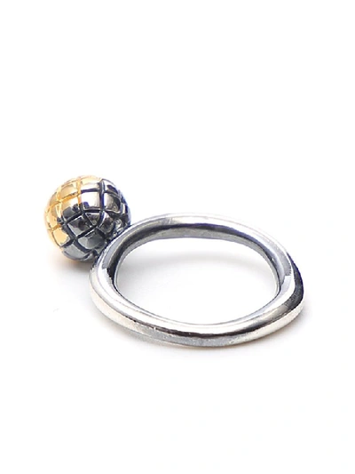 Shop Bottega Veneta Intrecciato Engraved Ring In Gold