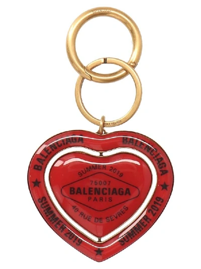 Shop Balenciaga Casino Heart Keyring In Multi