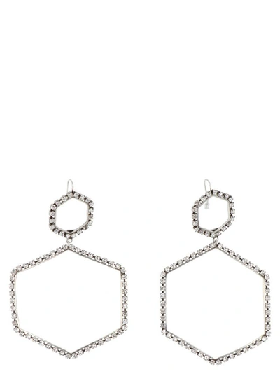 Shop Isabel Marant Here It Is Hexagon Earrings In Silver