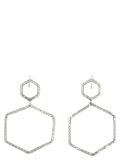 Shop Isabel Marant Here It Is Hexagon Earrings In Silver