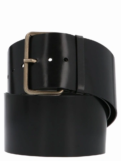 Shop Ann Demeulemeester Wide Buckle Belt In Black