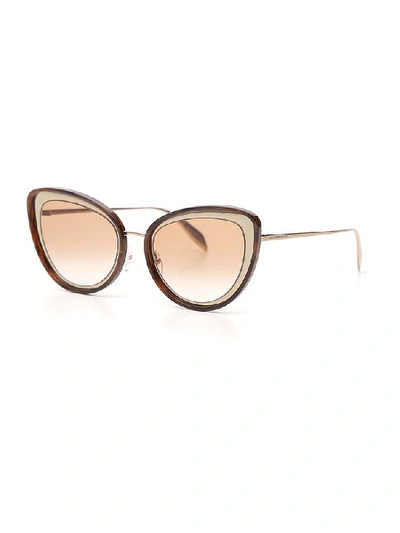 Shop Alexander Mcqueen Cat Eye Sunglasses In Brown