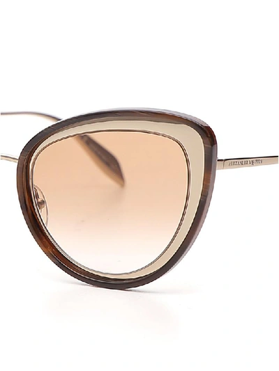 Shop Alexander Mcqueen Cat Eye Sunglasses In Brown