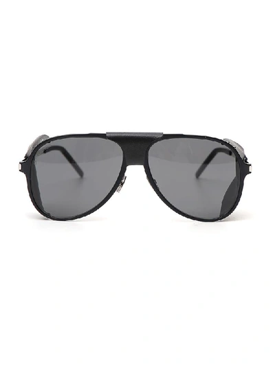 Shop Saint Laurent Eyewear Aviator Stud Detail Sunglasses In Black