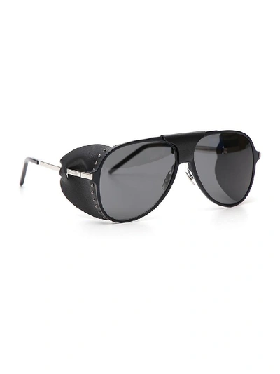 Shop Saint Laurent Eyewear Aviator Stud Detail Sunglasses In Black