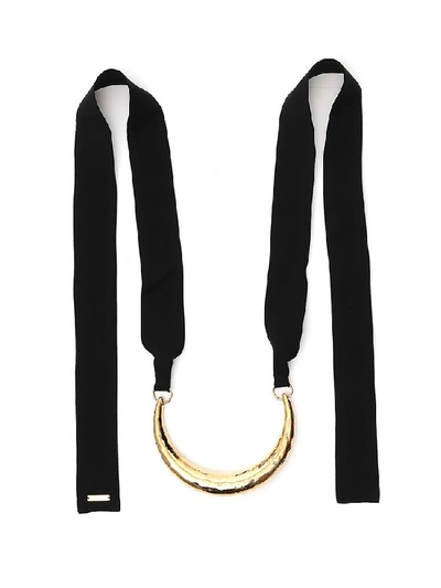Shop Marni Ribbon Tie Metal Choker Necklace In Gold