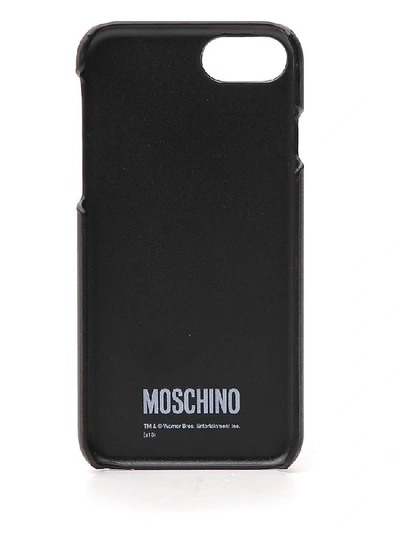 Shop Moschino Looney Tunes Logo Iphone 8 Cover In Black