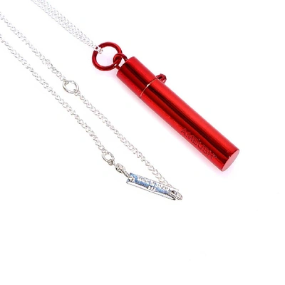 Shop Ambush Pill Case Charm Necklace In Red