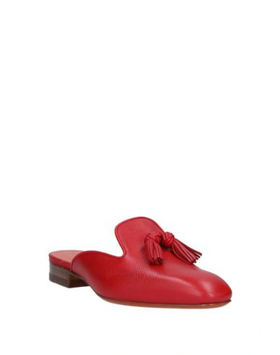 Shop Santoni Woman Mules & Clogs Red Size 6 Soft Leather