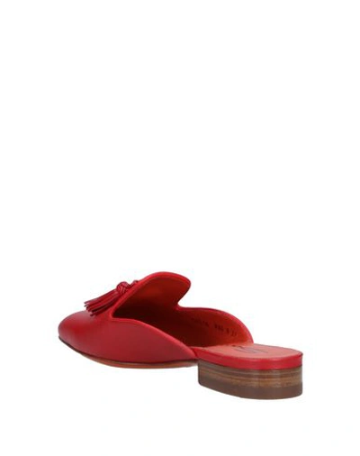 Shop Santoni Woman Mules & Clogs Red Size 6 Soft Leather