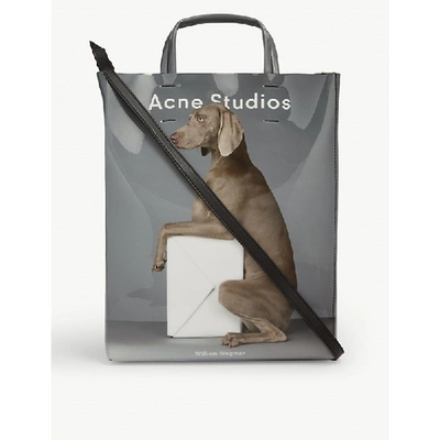 Shop Acne Studios Baker Pvc Tote In Grey/white