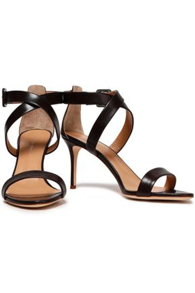 Shop Giuseppe Zanotti Leather Sandals In Dark Brown