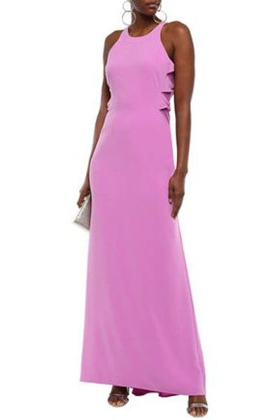 Shop Halston Heritage Stretch-crepe Gown In Lavender