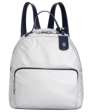 tommy hilfiger silver backpack