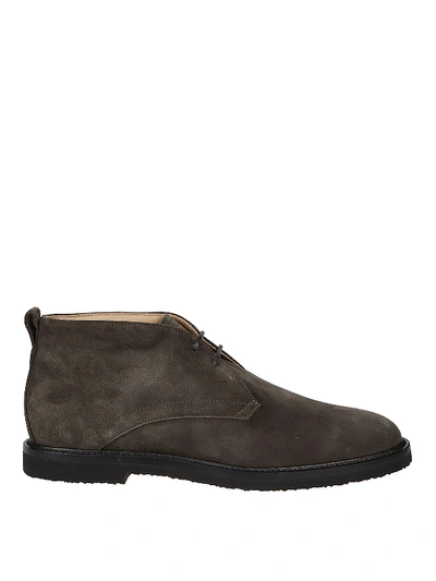 Shop Tod's Grey Casual Suede Desert Boots