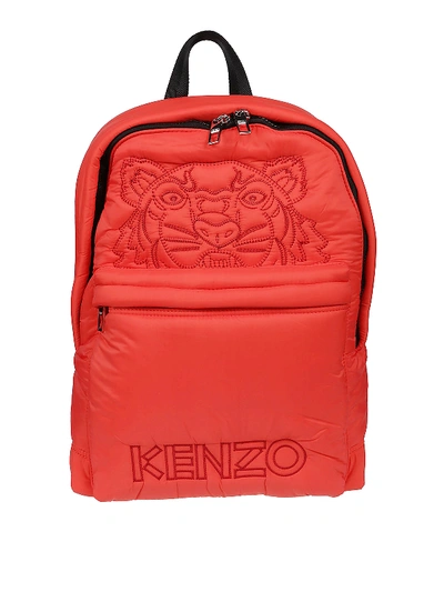 Shop Kenzo Tiger Kampus Large Red Nylon Backpack