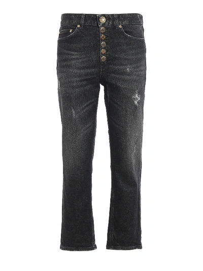 Shop Dondup Koons Jeans With Jewel Buttons In Black