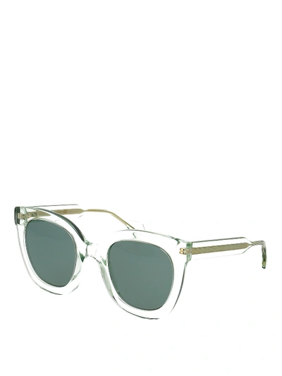 Shop Gucci Sheer Frame Round Sunglasses