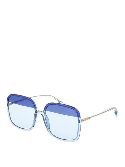 Shop Dior Stellaire1 Two-tone Lens Sunglasses In Blue