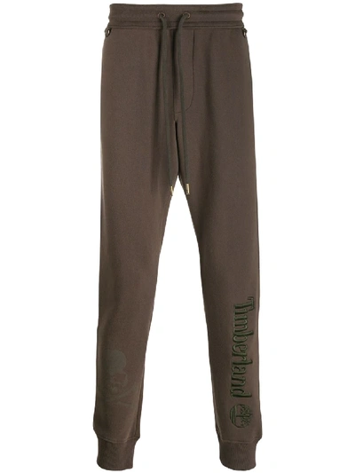 Shop Timberland Embroidered Logo Sweat Pants In Brown