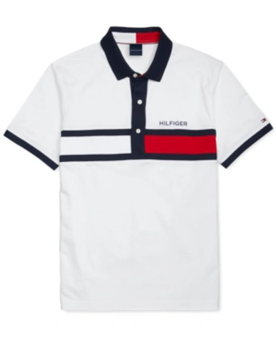 Shop Tommy Hilfiger Adaptive Men's Custom-fit Holly Polo Shirt With Magnetic Buttons In Bright White