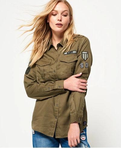 Shop Superdry Military Shirt In Green