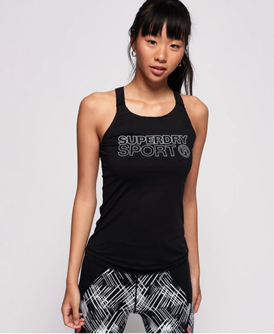 Shop Superdry Active Fitted Vest In Black