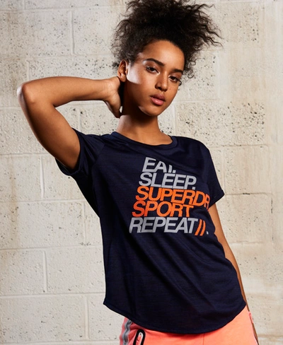 Shop Superdry Sd Sport Fitspiration T-shirt In Navy