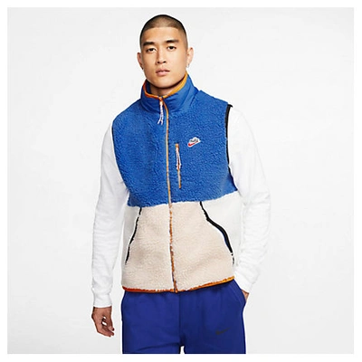 Shop Nike Men's Sportswear Sherpa Fleece Vest In Blue