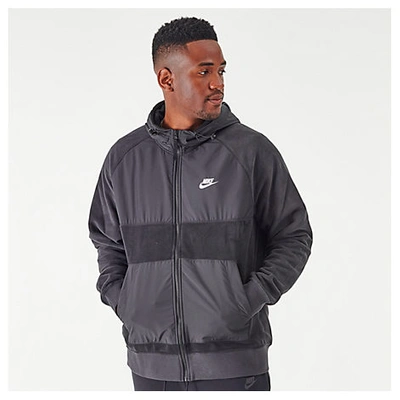 Shop Nike Men's Sportswear Winterized Fleece Full-zip Hoodie In Black