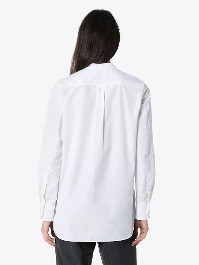 Shop Chloé Bobble Detail Poplin Shirt In White