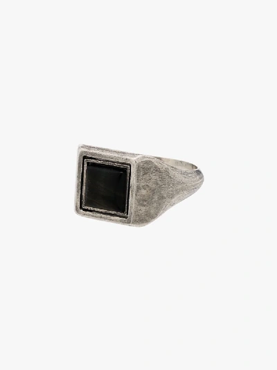 Shop M Cohen M. Cohen Sterling Silver Square Spinning Ring In Metallic