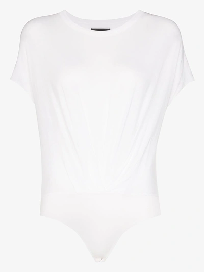 Shop Rta Halle Boyfriend T-shirt Bodysuit In White