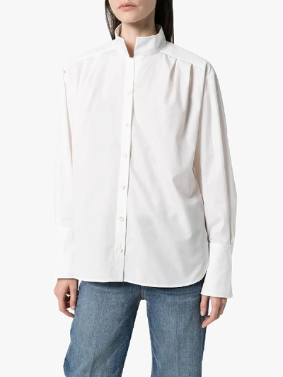 Shop Frame Womens White Pleated Oversized Cotton Shirt