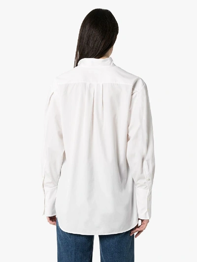 Shop Frame Womens White Pleated Oversized Cotton Shirt